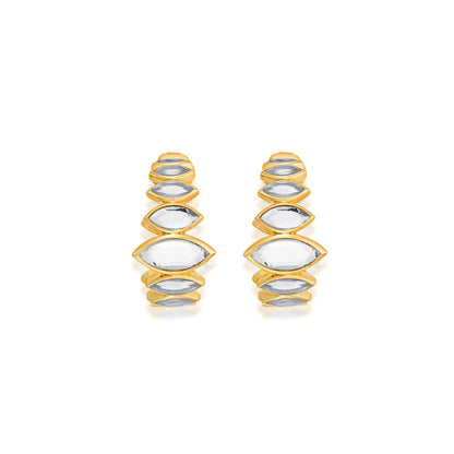 Marquis Mirror Mini Hoop Earrings