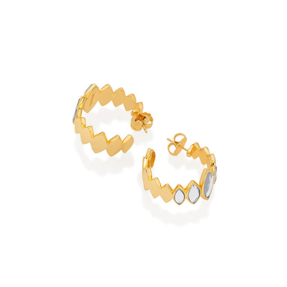 Marquis Mirror Mini Hoop Earrings