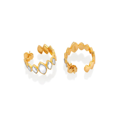 Marquis Mirror Mini Hoop Earrings