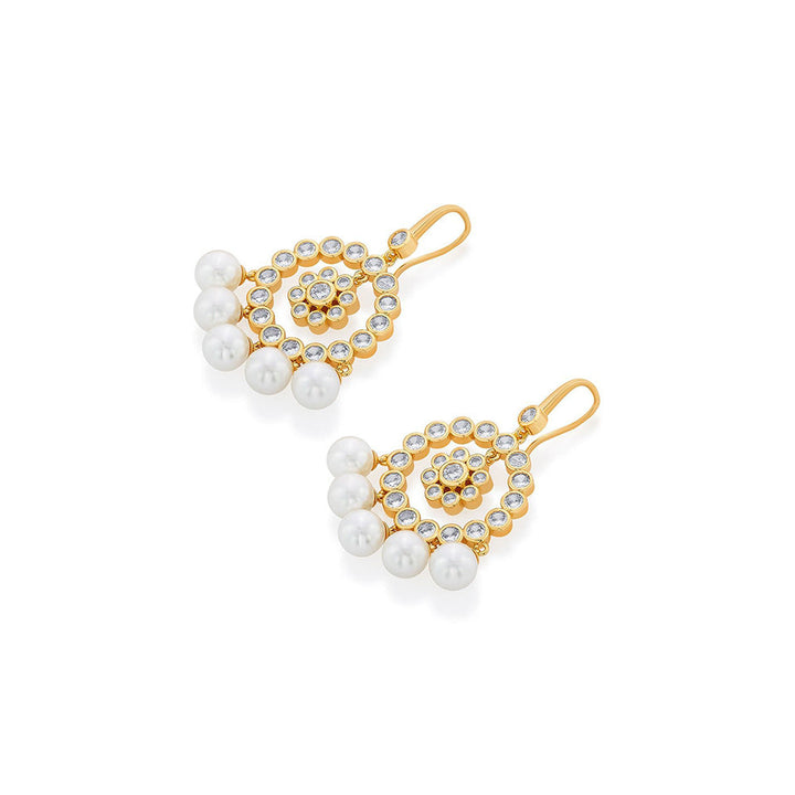 Isharya Amara CZ Pearl Jhumka Earring in 18kt Gold Plated