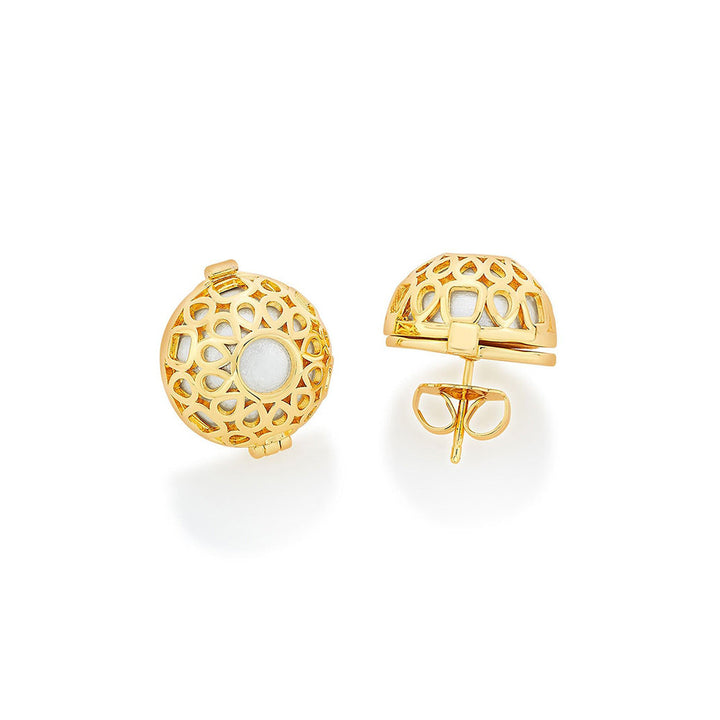 Isharya Logo Statement Earrings in 18kt Gold Plated