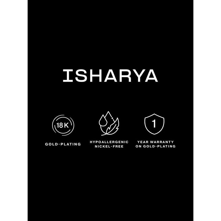 Isharya Logo Statement Earrings in 18kt Gold Plated