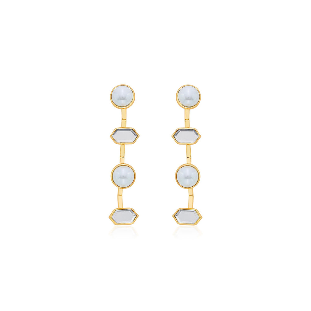 Isharya Amara Mirror Cupola Earrings in 18kt Gold Plated