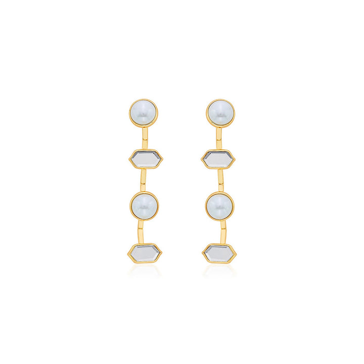 Isharya Amara Mirror Cupola Earrings in 18kt Gold Plated