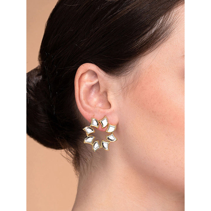 Isharya Amara Mirror Bloom Earrings in 18kt Gold Plated