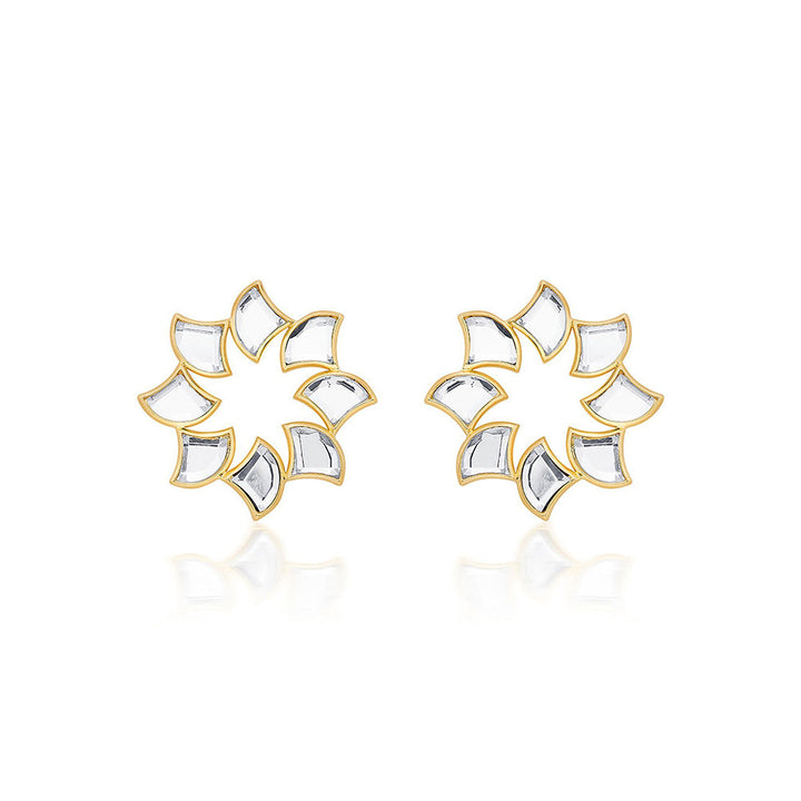 Isharya Amara Mirror Bloom Earrings in 18kt Gold Plated