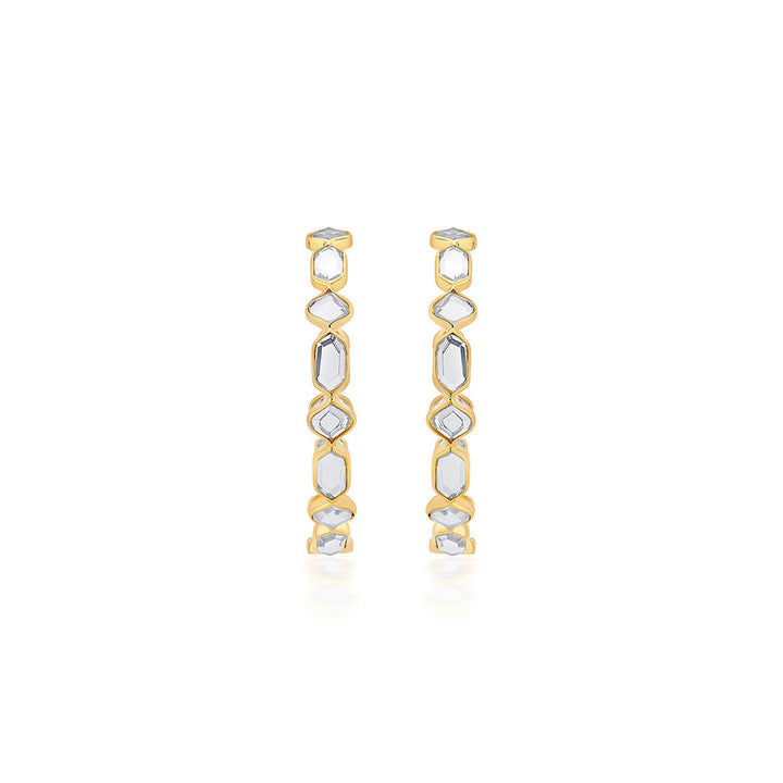 Isharya Amara Mirror Cupola Hoop Earrings in 18kt Gold Plated