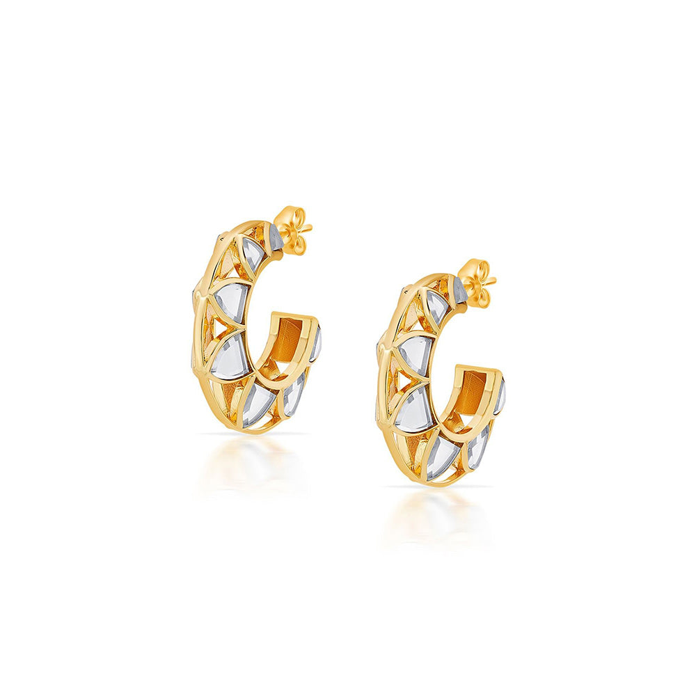 Isharya Amara Sculpted Flower Hoop Earrings in 18kt Gold Plated