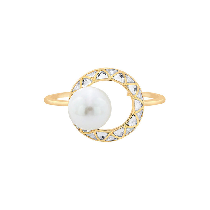 Isharya Amara Circle Pearl Cuff in 18kt Gold Plated