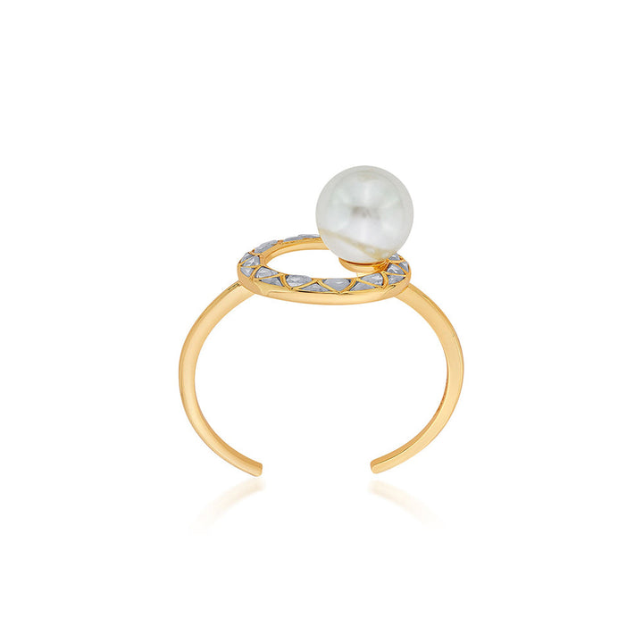 Isharya Amara Circle Pearl Cuff in 18kt Gold Plated