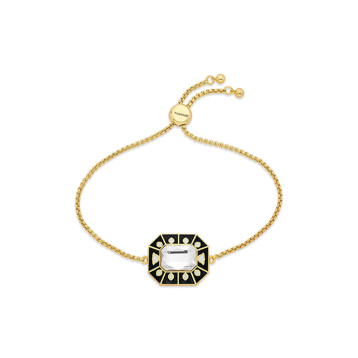 Isharya Blazed Crystal and Enamel Bracelet In 18Kt Gold Plated