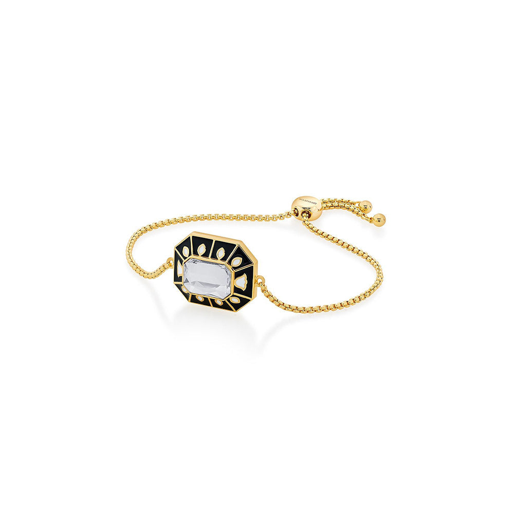 Isharya Blazed Crystal and Enamel Bracelet In 18Kt Gold Plated