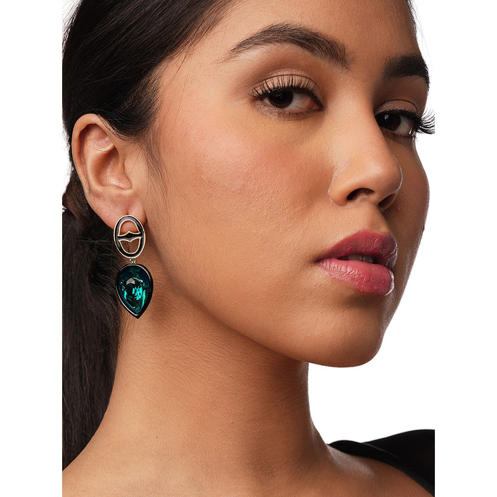 Isharya B-dazzle Glory Wrap Drop Earrings In 18Kt Gold Plated