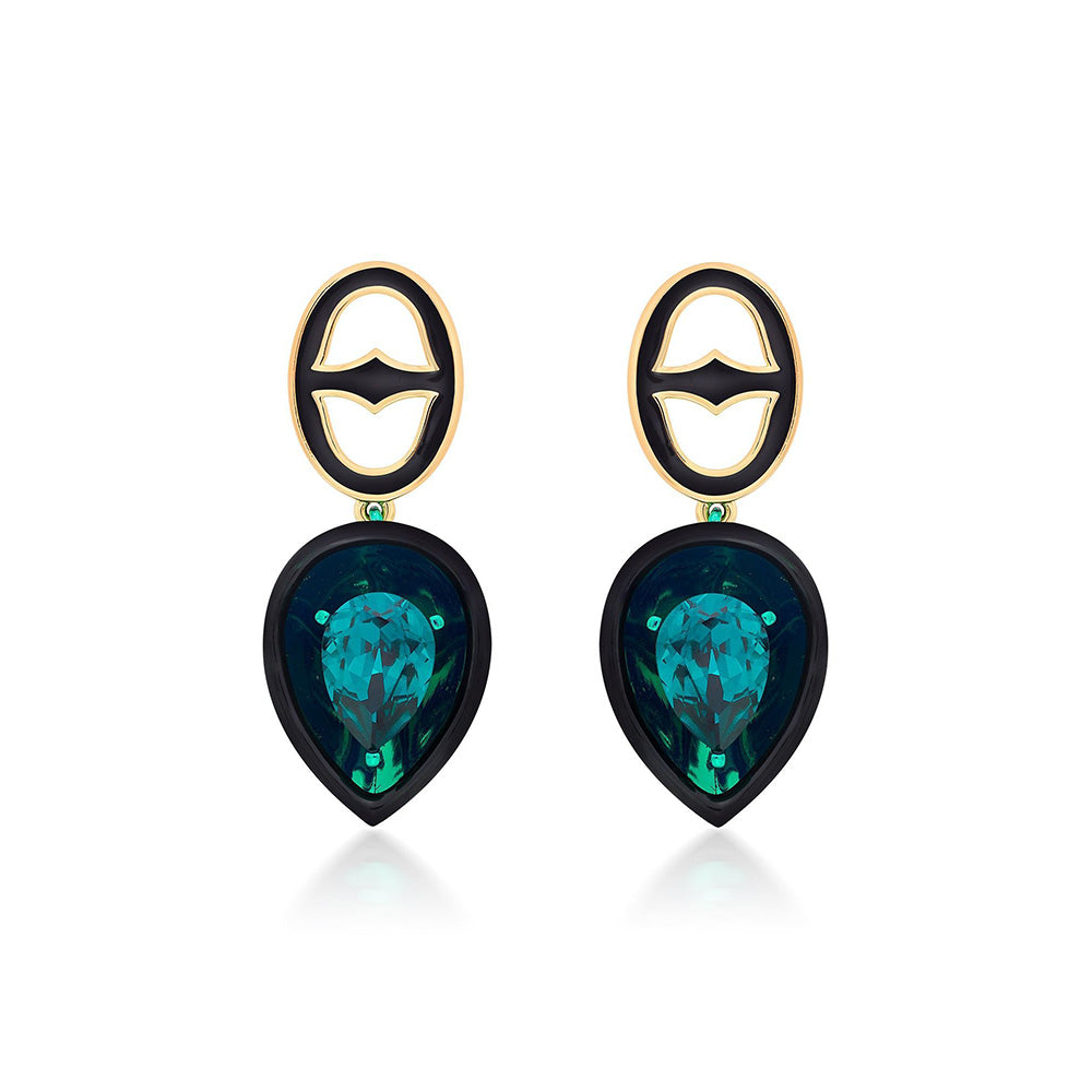 Isharya B-dazzle Glory Wrap Drop Earrings In 18Kt Gold Plated