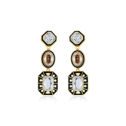 Isharya Blaze Multi Crystal Dangler Earrings In 18Kt Gold Plated