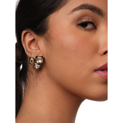 Isharya Bougie Trio Studs In 18Kt Gold Plated