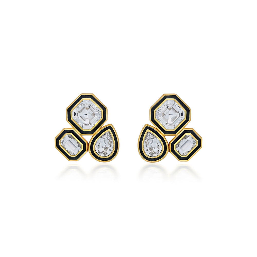 Isharya Bougie Trio Studs In 18Kt Gold Plated