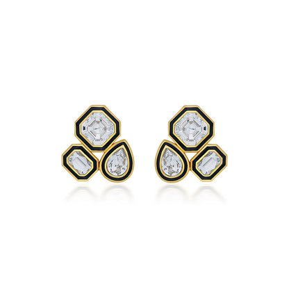 Isharya Bougie Trio Studs In 18Kt Gold Plated