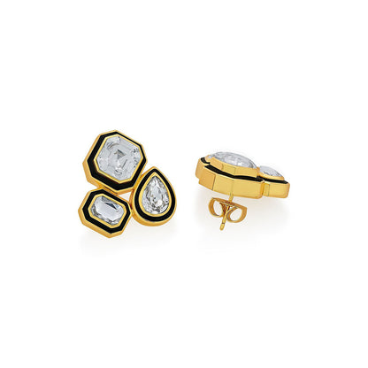 Isharya Bougie Trio Studs In 18Kt Gold Plated