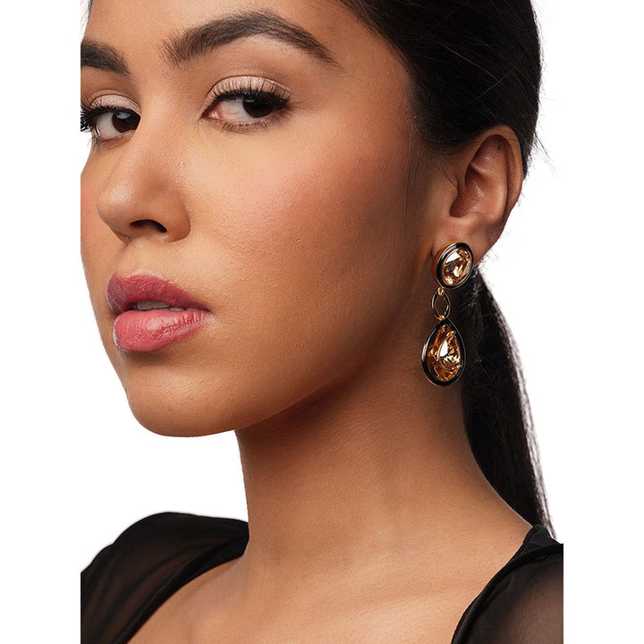 Isharya Bling Glory Wrap Crystal Earrings In 18Kt Gold Plated