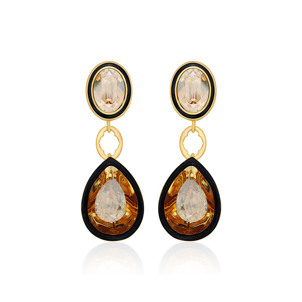 Isharya Bling Glory Wrap Crystal Earrings In 18Kt Gold Plated