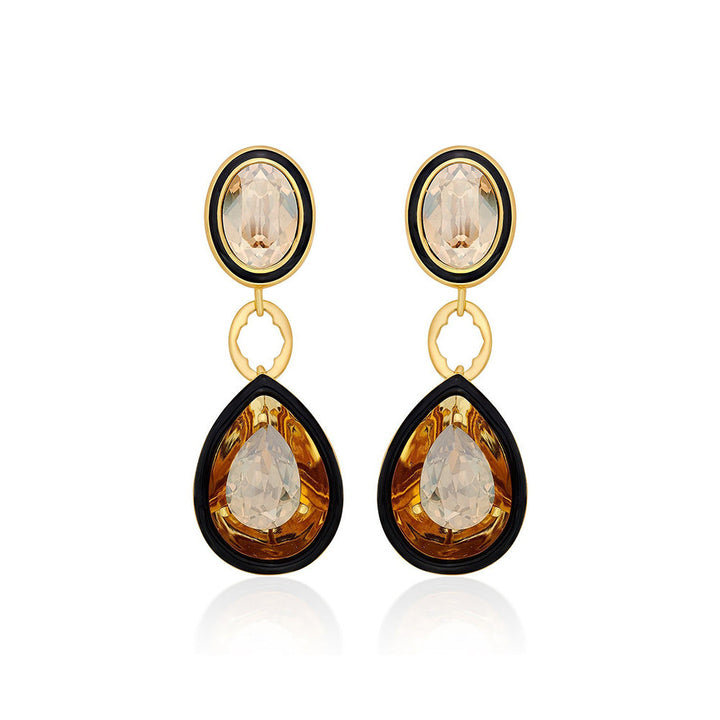 Isharya Bling Glory Wrap Crystal Earrings In 18Kt Gold Plated