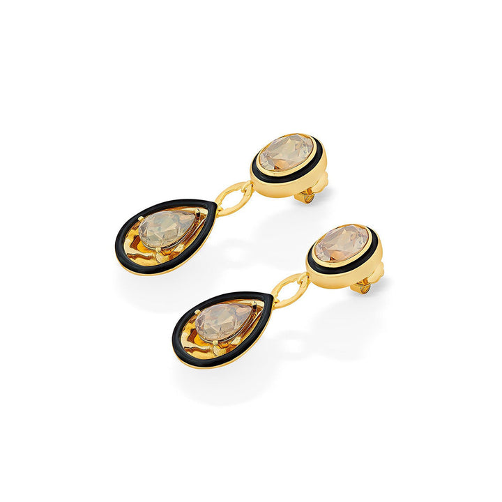 Isharya Bling Glory Wrap Crystal Earrings In 18Kt Gold Plated