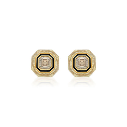 Isharya Bling Infinity Cut Crystal Studs In 18Kt Gold Plated
