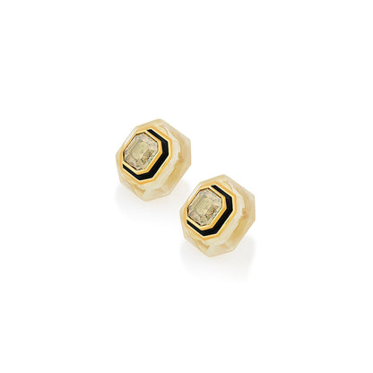 Isharya Bling Infinity Cut Crystal Studs In 18Kt Gold Plated