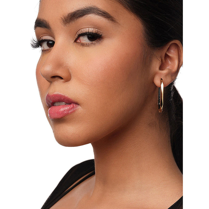 Isharya Bling Infinity Cut Geometric Hoops In 18Kt Gold Plated