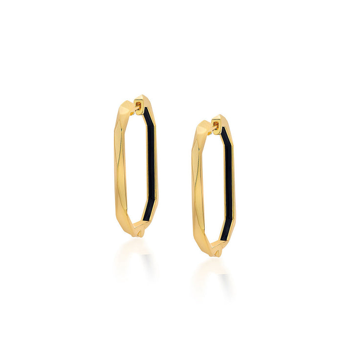 Isharya Bling Infinity Cut Geometric Hoops In 18Kt Gold Plated