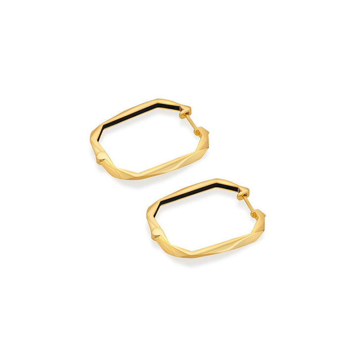 Isharya Bling Infinity Cut Geometric Hoops In 18Kt Gold Plated