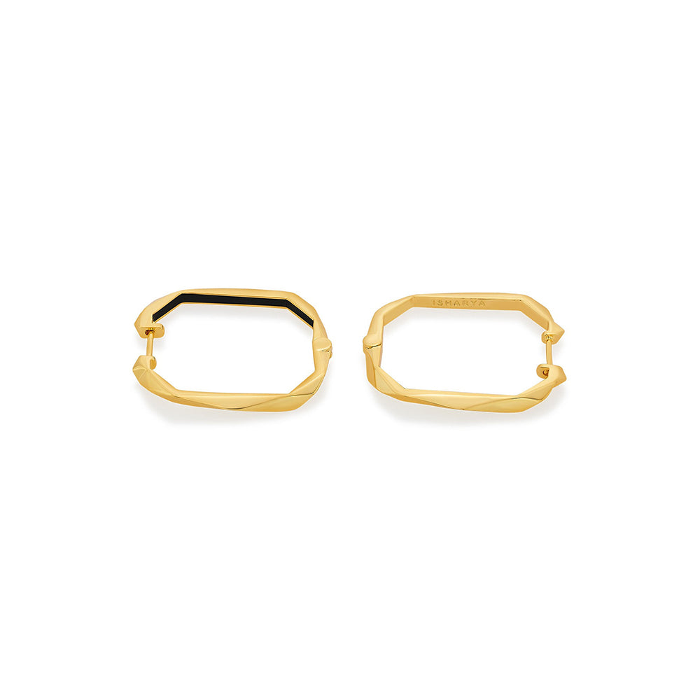 Isharya Bling Infinity Cut Geometric Hoops In 18Kt Gold Plated