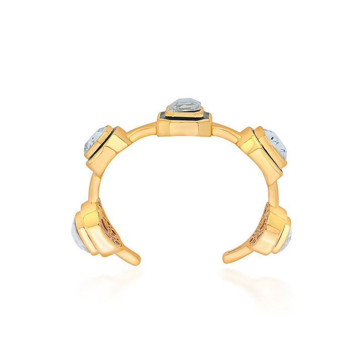 Isharya Bougie Multi-Crystal Bezel Cuff In 18Kt Gold Plated