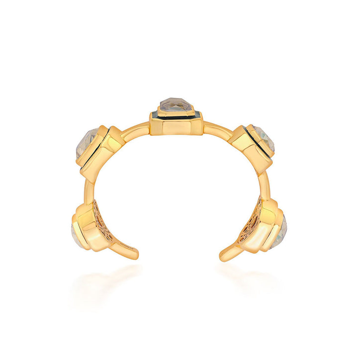 Isharya Bling Multi-Crystal Bezel Cuff In 18Kt Gold Plated