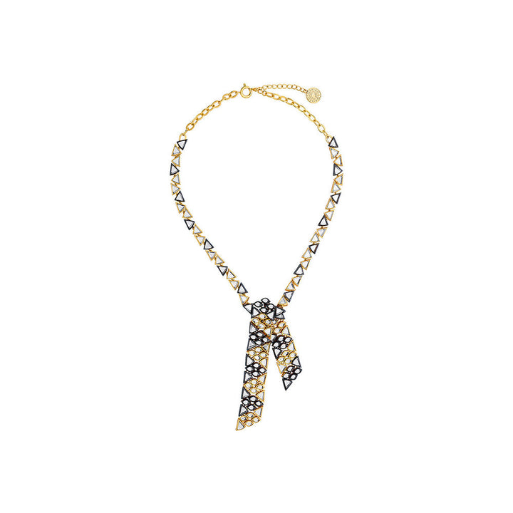 Isharya Very Varq Asymmetrical Necklace in 18Kt Gold Plated