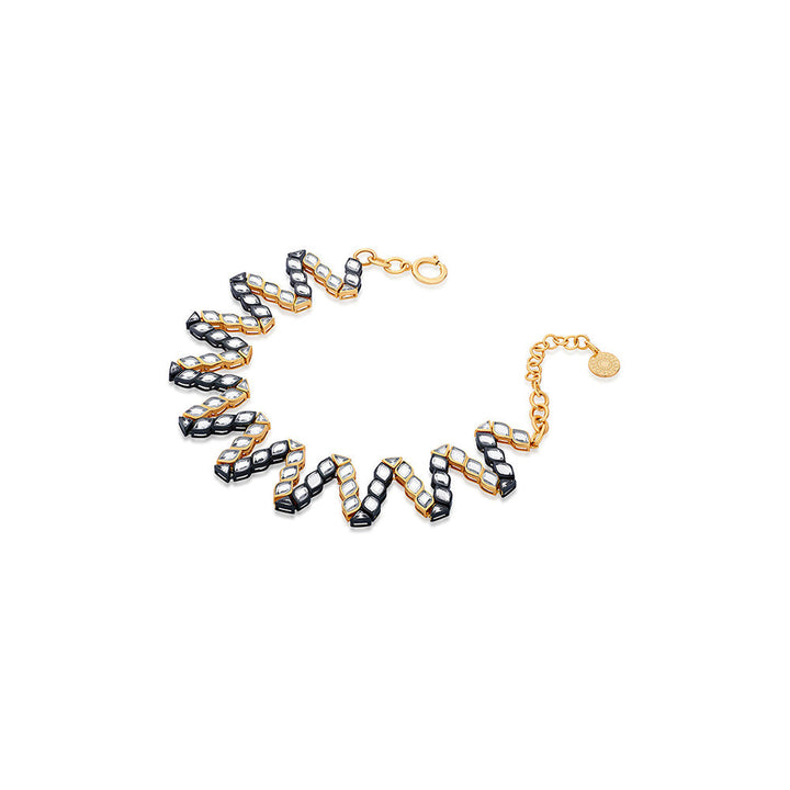 Isharya Very Varq Two Tone Mirror Choker in 18Kt Gold Plated