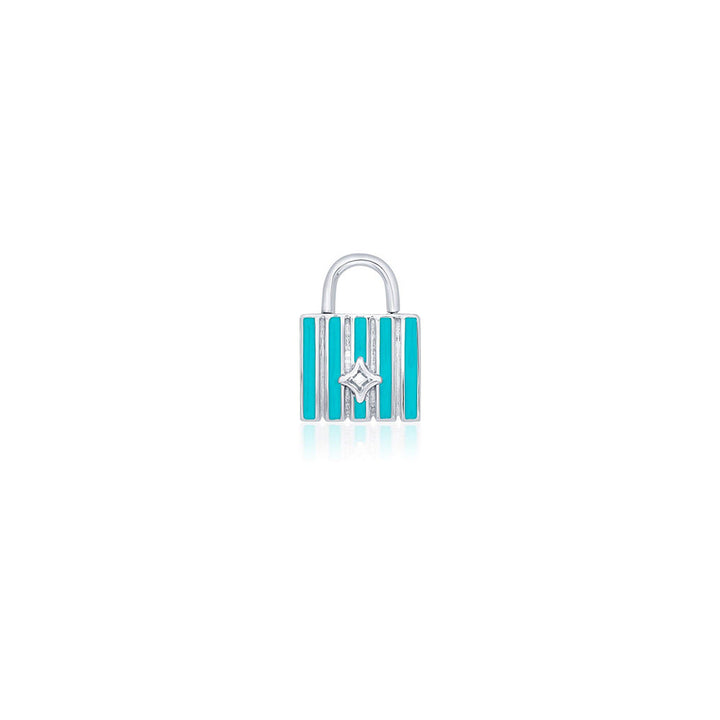 Isharya Padlock Turquoise Charm in 18kt Gold Plated