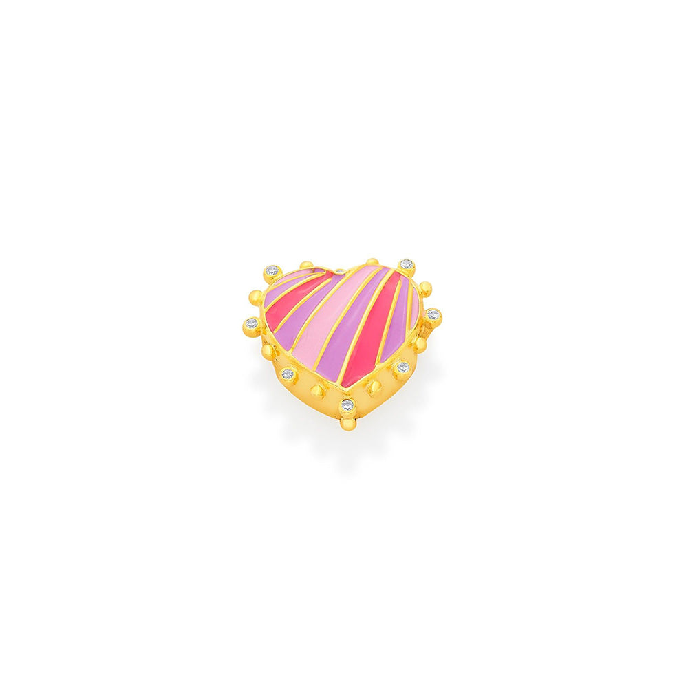 Isharya Heart Rani Pink Charm in 18kt Gold Plated