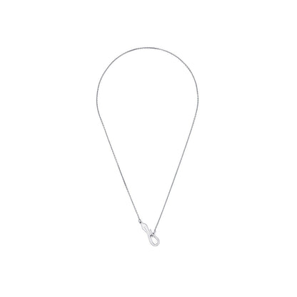Isharya Chrome Hook Necklace Rhodium Plating