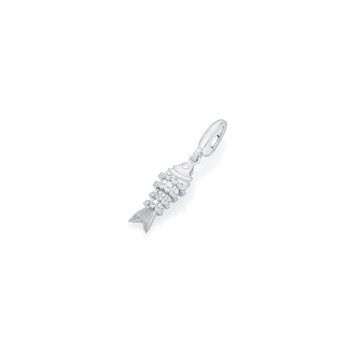 Isharya Fish Charm Rhodium Plating