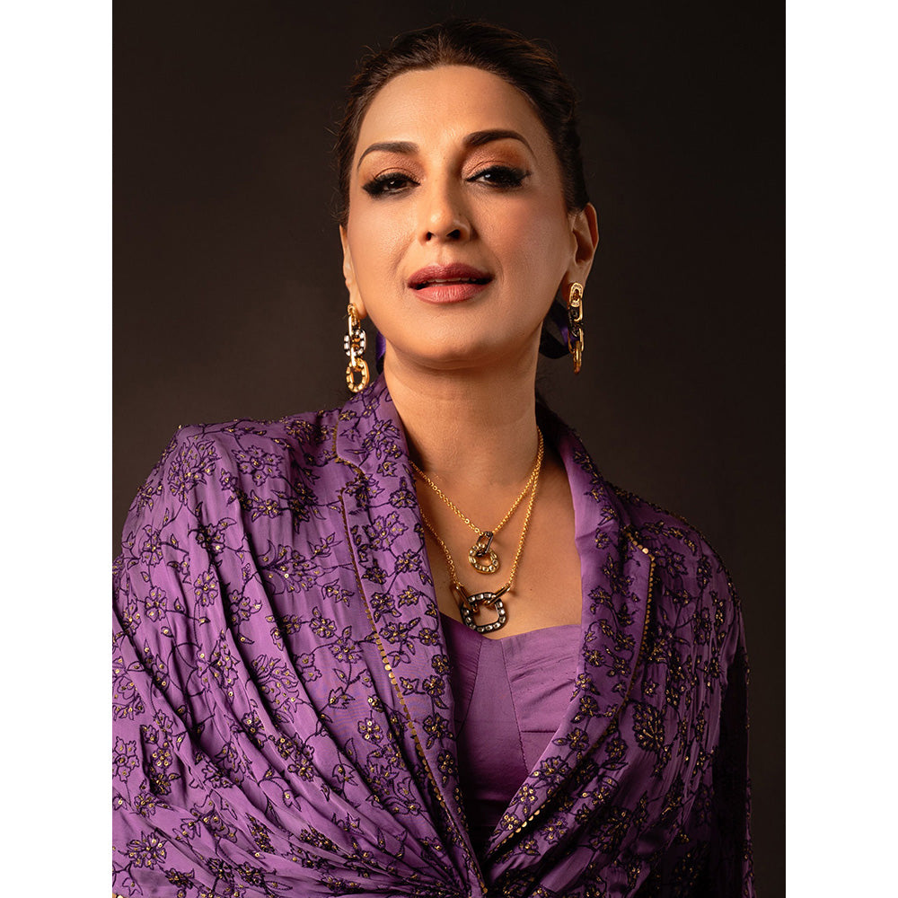 Isharya Stan Layered Necklace in 18kt Gold & Rhodium Plated