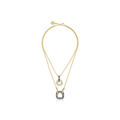 Isharya Stan Layered Necklace in 18kt Gold & Rhodium Plated