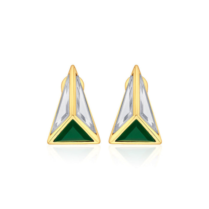 Isharya Fiesta Pyramid Studs In 18Kt Gold Plated