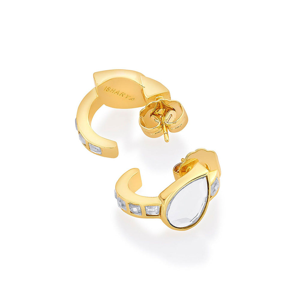 Isharya Nuit Mirror Huggies In 18Kt Gold Plated