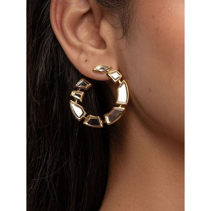 Isharya Nuit Orange Peel Earrings In 18Kt Gold Plated