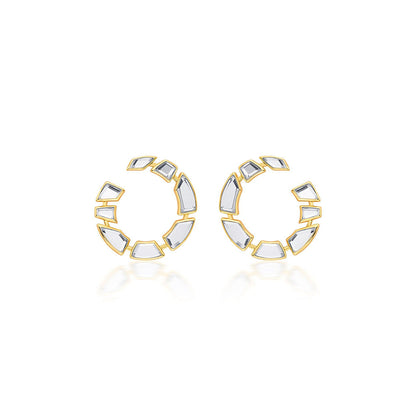 Isharya Nuit Orange Peel Earrings In 18Kt Gold Plated