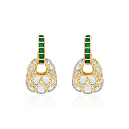 Isharya Fiesta Hydro Emerald Earrings In 18Kt Gold Plated