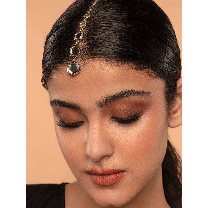 Isharya Glimmer Mirror Maang Tikka In 18Kt Gold Plated