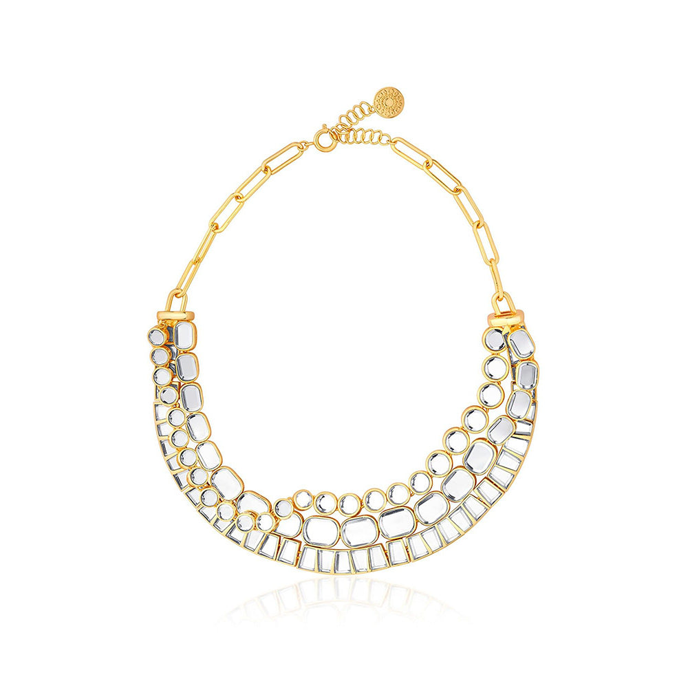 Isharya Glimmer Layered Necklace In 18Kt Gold Plated